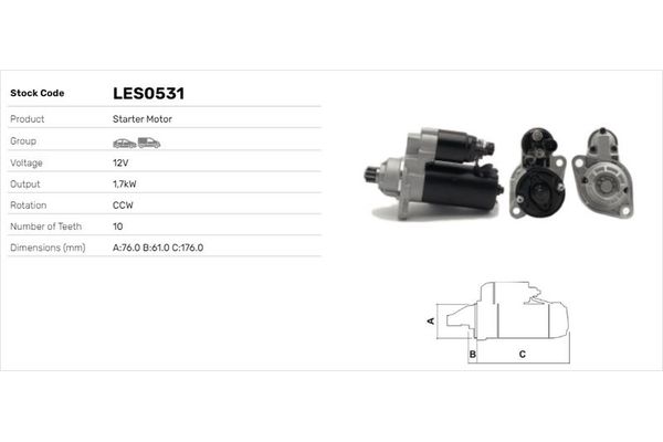 Marş Dinamosu  LUCAS ELEKTRIK LES0531