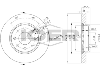 Fren Disk Ayna Ön Sağ ve Sol MGA 50327  517122F100 51712-2F100