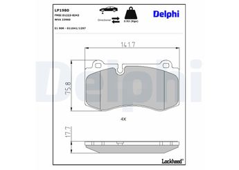 Fren Disk Balata Ön DELPHI LP1980  LP1980 44206220 004 420 6220 44208020 004 420 8020 44208027 004 420 8027 54207820 005 420 7820 A0004209204 A0044206220 A004 420 6220 A0044208020 A004 420 8020 A0044208027 A004 420 8027 A0054207820 A005 420 7820