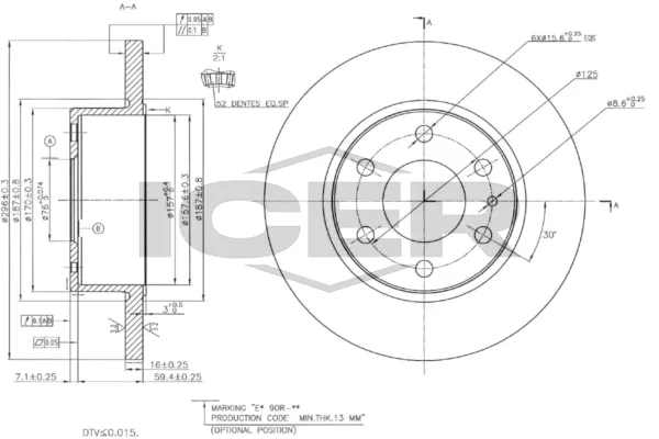 Fren Disk Ayna Arka Sağ ve Sol Iveco Daily P.Van (2019->)  KRAFTVOLL 07040956