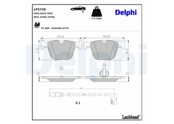 Fren Disk Balata Arka DELPHI LP3720  34212413083