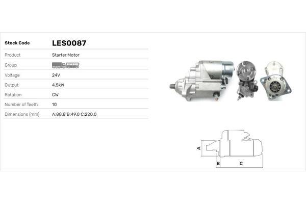 Marş Dinamosu  LUCAS ELEKTRIK LES0087