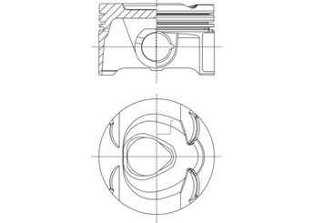 Piston (82.00MM-STD)   MAHLE 001 PI 00164 000  A2710306317 A2710305117 2710305117 271 030 51 17 A271 030 51 17