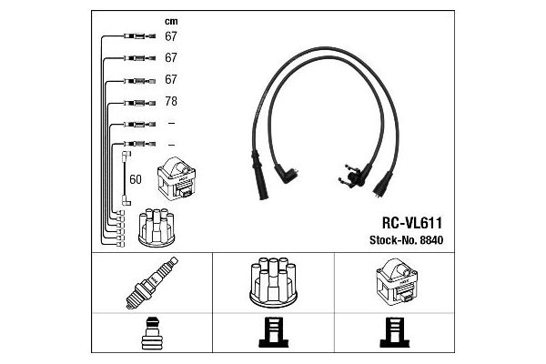 Buji Kablosu  Volvo Serisi 340 (1976->)  NGK 8840