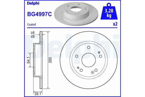 Fren Disk Ayna Arka Sağ ve Sol DELPHI BG4997C