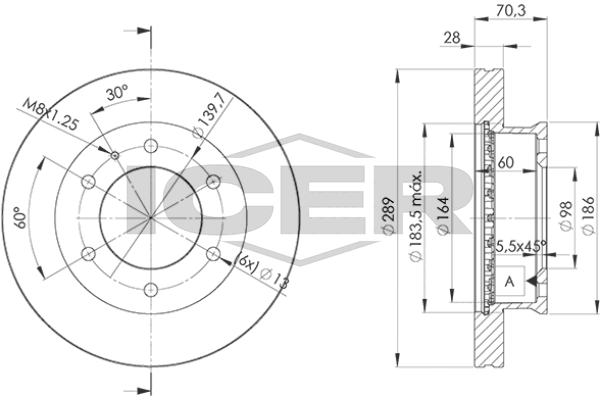 Fren Disk Ayna Ön Sağ ve Sol MAGNETI MARELLI 360704026400