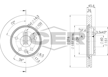 Fren Disk Ayna Ön Sağ ve Sol MAGNETI MARELLI 360704023100  569073 13502044 5 69 073 13502045 569069 5 69 069