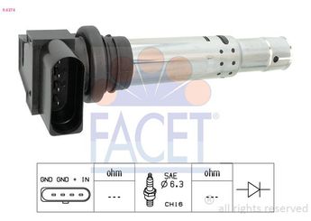 Ateşleme Bobini  FACET 9.6374  36905715 36905100A 036 905 100 A 36905100B 036 905 100 B 36905100C 036 905 100 C 36905100D 036 905 100 D 036 905 715 36905715A 036 905 715 A 36905715C 036 905 715 C 36905715E 036 905 715 E 36905715F 036 905 715 F 36905715G 036 905 715 G 36905715H 036 905 715 H