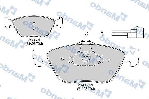 Fren Disk Balata Ön Alfa Romeo 147 (190)(2000->)  MANDO MBF015349