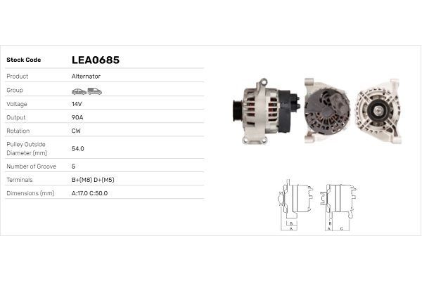 Alternatör  LUCAS ELEKTRIK LEA0685