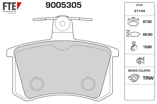 Fren Disk Balata Arka Audi A6 Sedan (C4)(06.1994->)  FTE 9005305