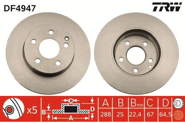 Fren Disk Ayna Ön Sağ ve Sol Mercedes C -Serisi Estate (BM 204)(01.2011->)  AP M2063VR