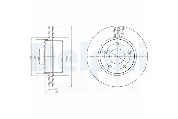 Fren Disk Ayna Ön Sağ ve Sol Mitsubishi Lancer Sportback/ 5 Kapı (CX0)(10.2008->)  DELPHI BG4258