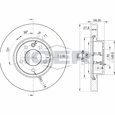 Fren Disk Ayna Ön Sağ ve Sol Opel Omega B (2000->)  MGA 50569