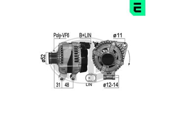 Alternatör  LUCAS ELEKTRIK LEA0799  LR013847 AH2210300AB AH22-10300-AB AH2210300AC AH22-10300-AC LR065866 LR072756 2706075180 27060-75180