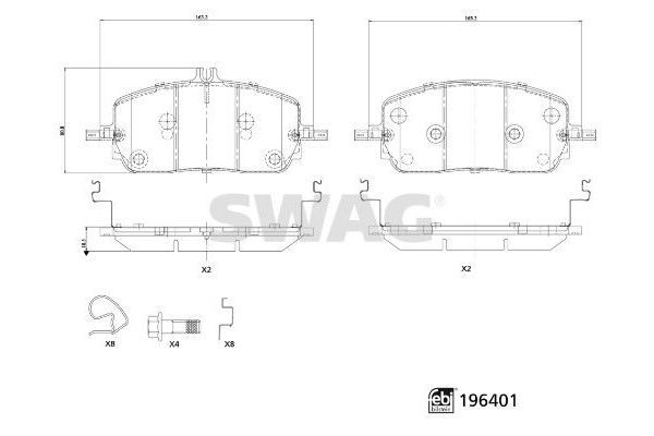 Fren Disk Balata Ön Mercedes E -Serisi Sedan (BM 214)(06.2023->)  SWAG 33 11 2155