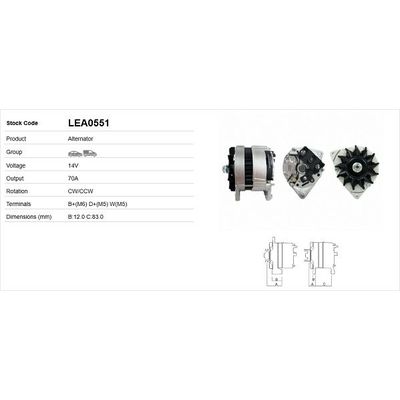 Alternatör  LUCAS ELEKTRIK LEA0551