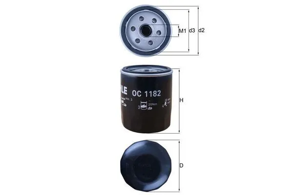 Yağ Filtresi  MAHLE OC 1182