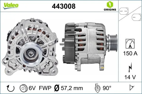 Alternatör  Audi RS 5 Sportback (F5)(02.2019->)  VALEO 443008