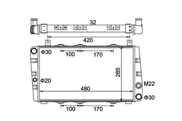 Su Radyatörü  Skoda Forman (785)(1992->)  MAGNETI MARELLI 359000300590