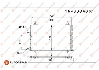 Klima Radyatörü  EUROREPAR 1682229280  1682229280 6455AA 9638574080
