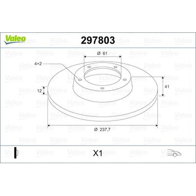 Fren Disk Ayna Ön Sağ ve Sol Dacia Sandero (06.2008->)  VALEO 297803