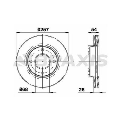 Fren Disk Ayna Ön Sağ ve Sol Nissan NV200 /Evalia (M20/M)(08.2009->)  BRAXIS AE0431
