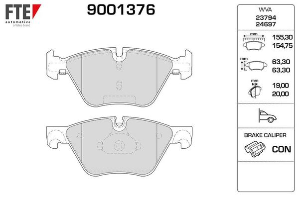 Fren Disk Balata Ön BMW 5 Serisi Sedan (F10)(08.2010->)  FTE 9001376
