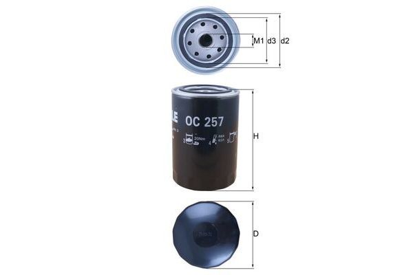 Yağ Filtresi  Audi A6 Avant (C4)(06.1994->)  MAHLE OC 257