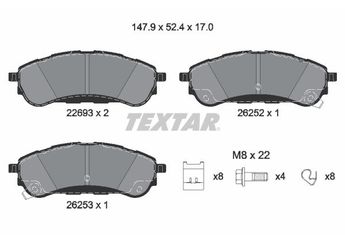 Fren Disk Balata Arka TEXTAR 2269301  2230083 JB3C2M007AB JB3Z2200D EB3Z2200B