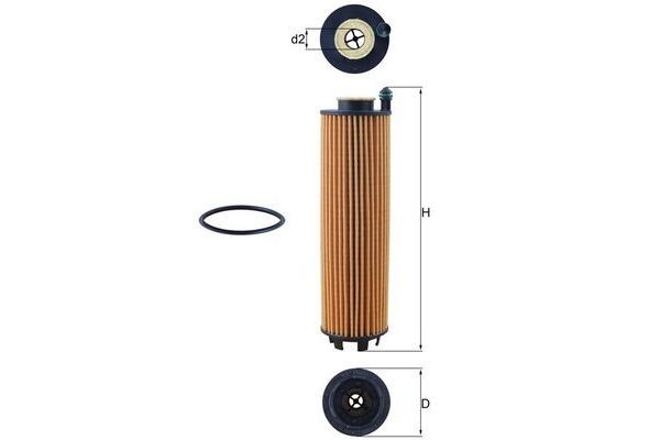 Yağ Filtresi  Mercedes CLA -Serisi (BM118)(03.2019->)  MAHLE OX 1301D