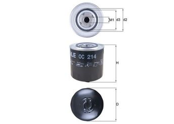 Yağ Filtresi  MAHLE OC 214  69115561A 69115561 069115561 069115561A 74115561B 074115561B 5012554 A840X6714CA EFL282 9125224 91252247 9180596 91805960 9180596-0