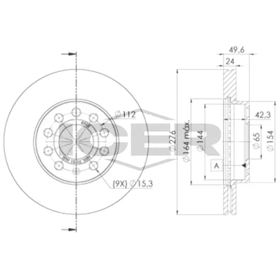 Fren Disk Ayna Ön Sağ ve Sol Volkswagen Golf VII (BQ1/BE2)(01.2017->)  AYD 50399