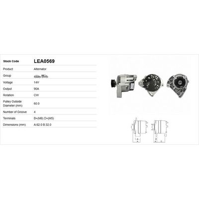 Alternatör  LUCAS ELEKTRIK LEA0569