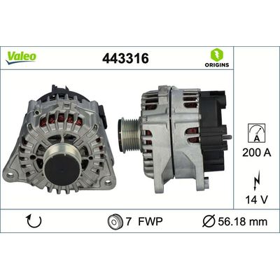 Alternatör  VALEO 443316