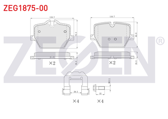 Fren Disk Balata Arka ZEGEN ZEG1875-00  