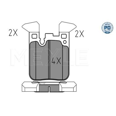 Fren Disk Balata Arka BMW M2 Serisi Coupe (F87)(2015->)  MEYLE 025 250 2916/PD