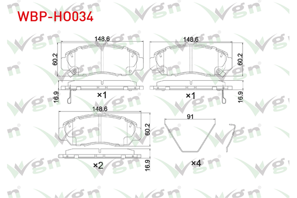 Fren Disk Balata Ön WGN WBP-HO034