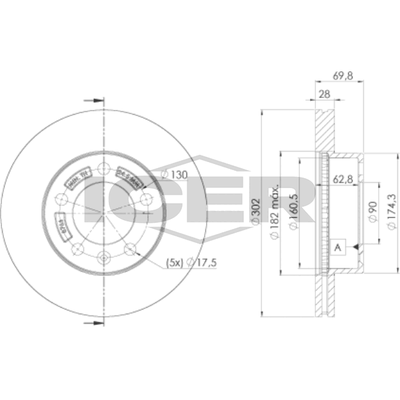Fren Disk Ayna Ön Sağ ve Sol Renault Master III Kamyonet / Şasi - Çift Kabin (06.2010->)  MGA 50107
