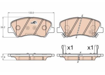 Fren Disk Balata Ön TRW GDB3548  58101C8A50 58101C8A60 581011RA05 581011WA05 581014LA00 58101-4LA00 58101-1RA05 58101-1WA05 581011WA35 58101-1WA35 58101H8A55 58101-H8A55 58101H8A05 58101-H8A05