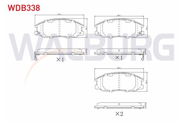 Fren Disk Balata Ön Hyundai Santa Fe (SM)(2001->)  WALBURG WDB338