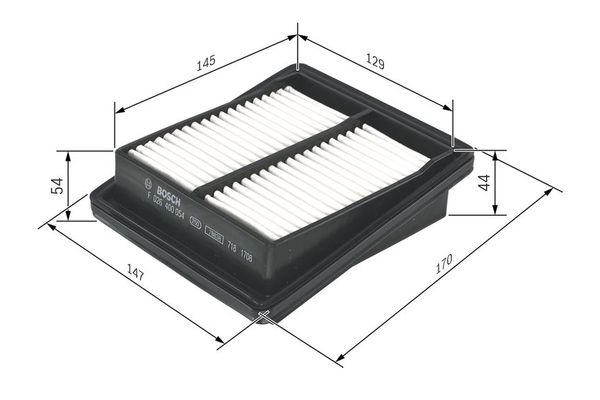 Hava Filtresi  Honda Jazz (GD1/5)(01.2002->)  BOSCH F 026 400 054