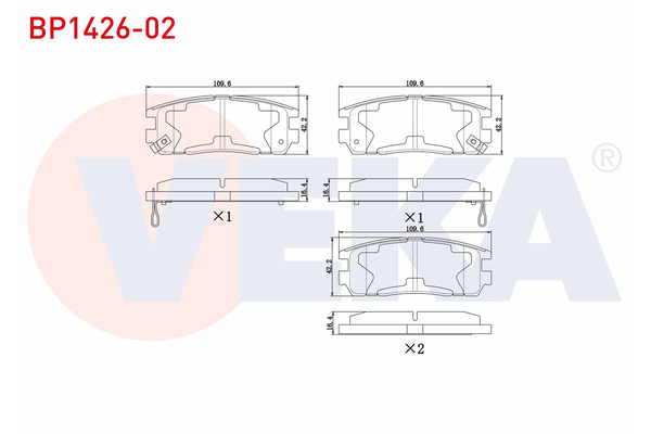 Fren Disk Balata Arka Opel Frontera A (1992->)  VEKA BP1426-02