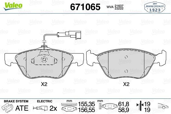 Fren Disk Balata Ön Alfa Romeo 166 (1998->)  VALEO 671065