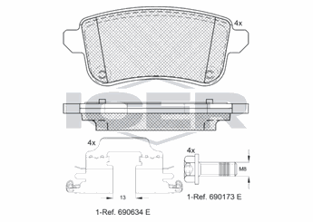 Fren Disk Balata Arka AYD 60148C  440603558R 440604694R 440601416R 4406000Q3C 44060-00Q3C 44 06 035 58R 8660000779 86 60 000 779 8660004436 86 60 004 436