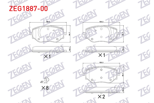 Fren Disk Balata Ön Renault Clio V (08.2019->)  ZEGEN ZEG1887-00
