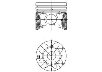 Piston (75.00MM-0.60) (0.20MM KISA)  KONEKS 229397  628R4 628V1 0628 V1 71783101 1455691 0628 R4 31216477 31251339