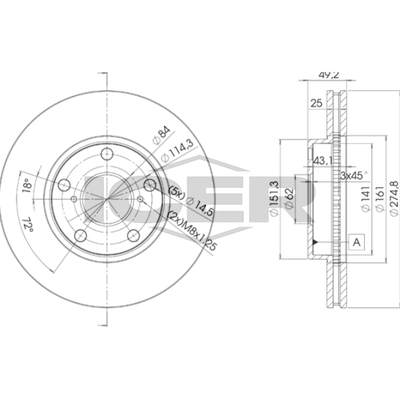 Fren Disk Ayna Ön Sağ ve Sol Toyota RAV4 (A2)(2000->)  MAGNETI MARELLI 360704013900