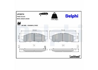 Fren Disk Balata Ön DELPHI LP2074  LP2074 4605A198 4605A284 4605A623 4605B158 MZ690356
