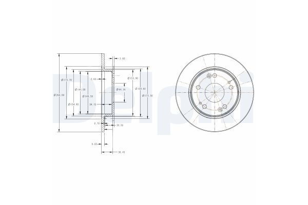 Fren Disk Ayna Arka Sağ ve Sol Honda Civic Sedan (FD)(04.2006->)  DELPHI BG4118C